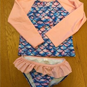 Amazon Kids Mermaid Rashguard Set - Pink and Blue